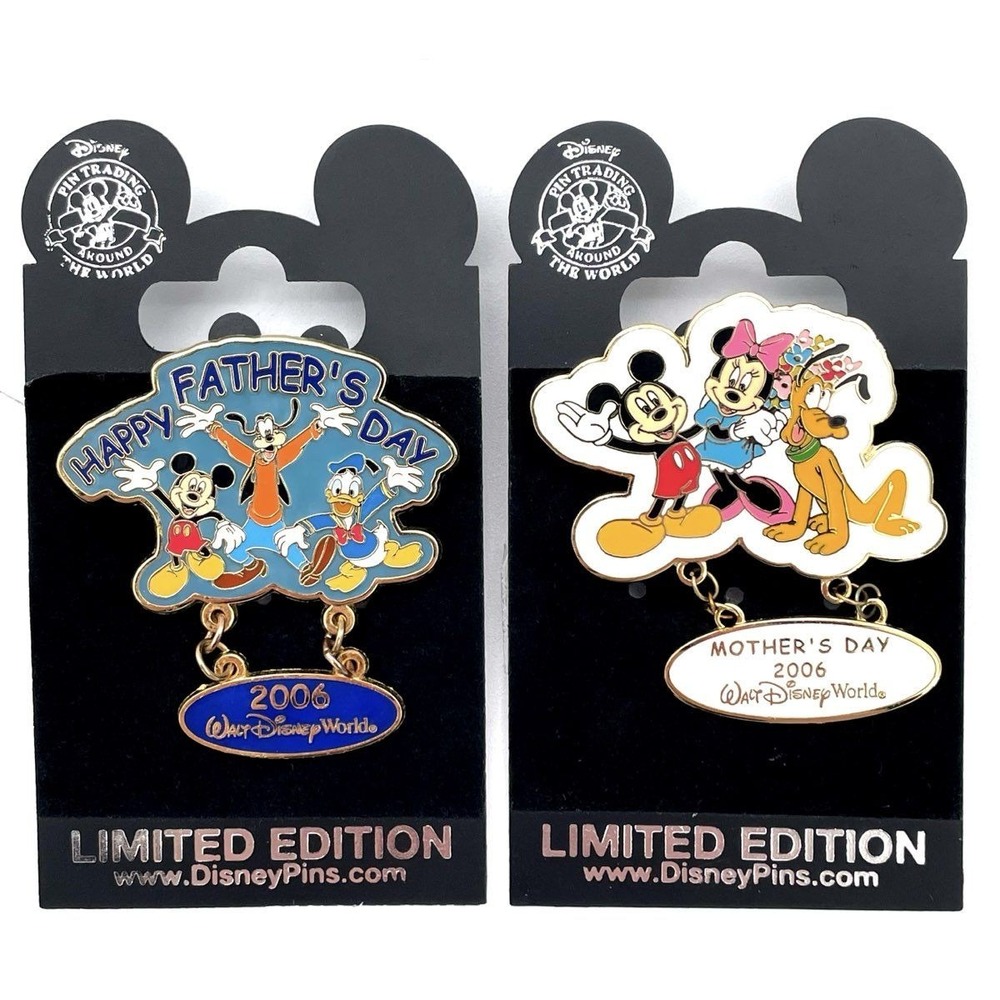 Disney Pin Lot Mother's & Father's Day 2006 Walt Disney World LE 2 Pieces